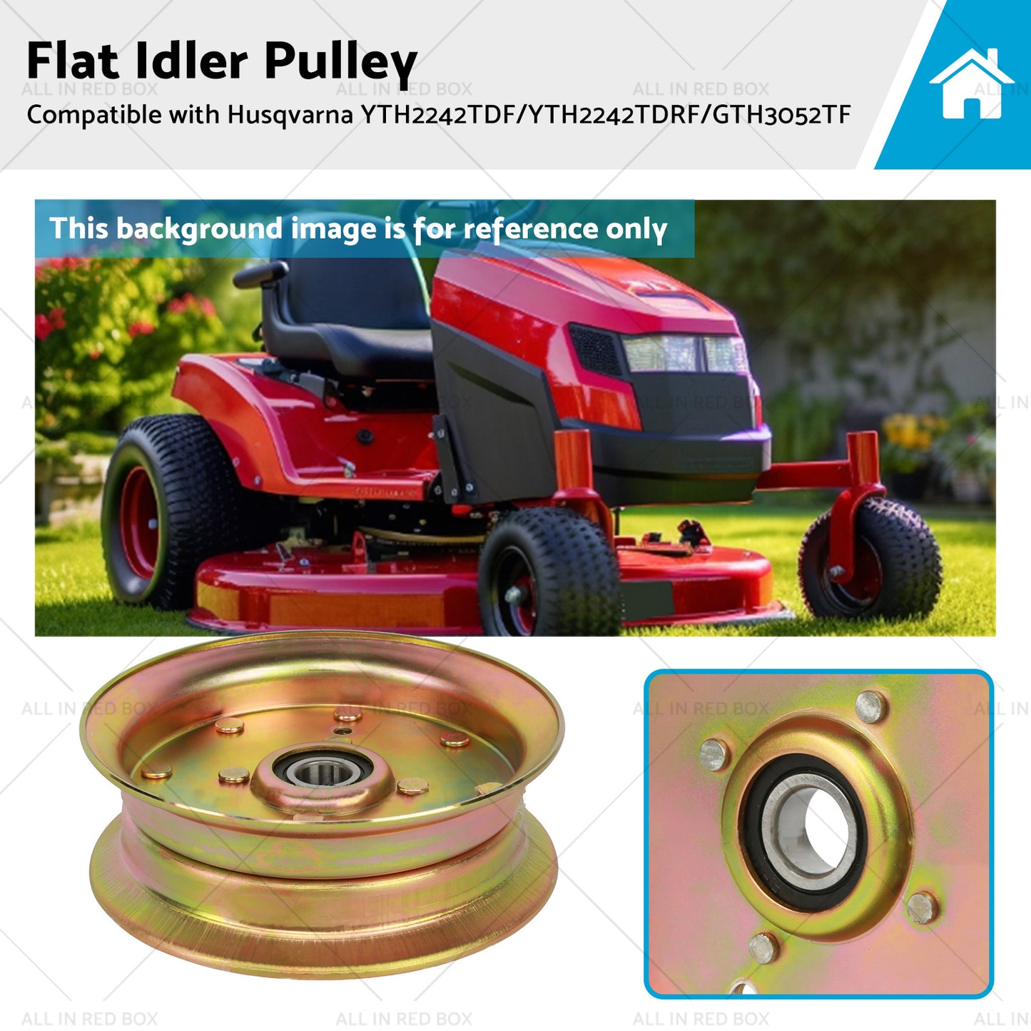 Flat Idler Pulley Suitable Husqvarna Mowers YTH2242TDF 539 13 27 28 539 11 21 96