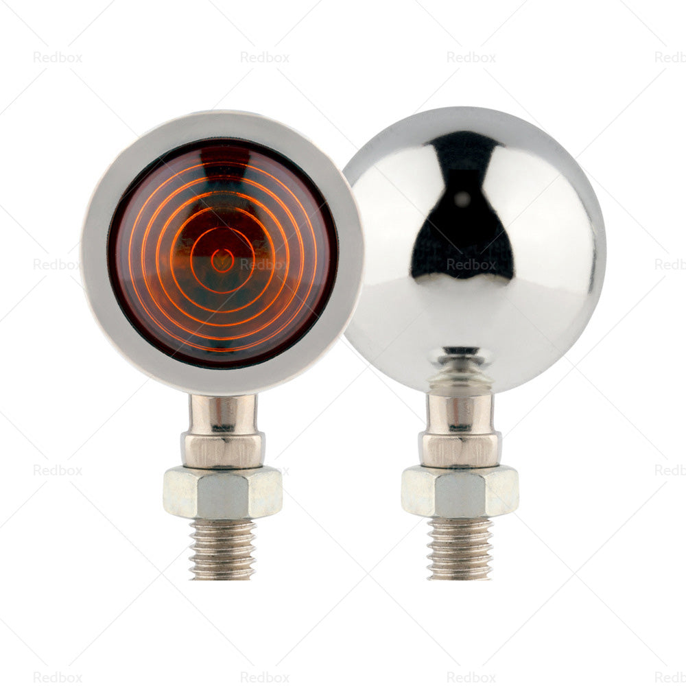 {{ 4x Chrome Motorcycle Amber Bullet Turn Signal Indicators Blinkers Universal Lamp }} - Buy Car Parts Online at {{ Kaka Auto Parts }}.