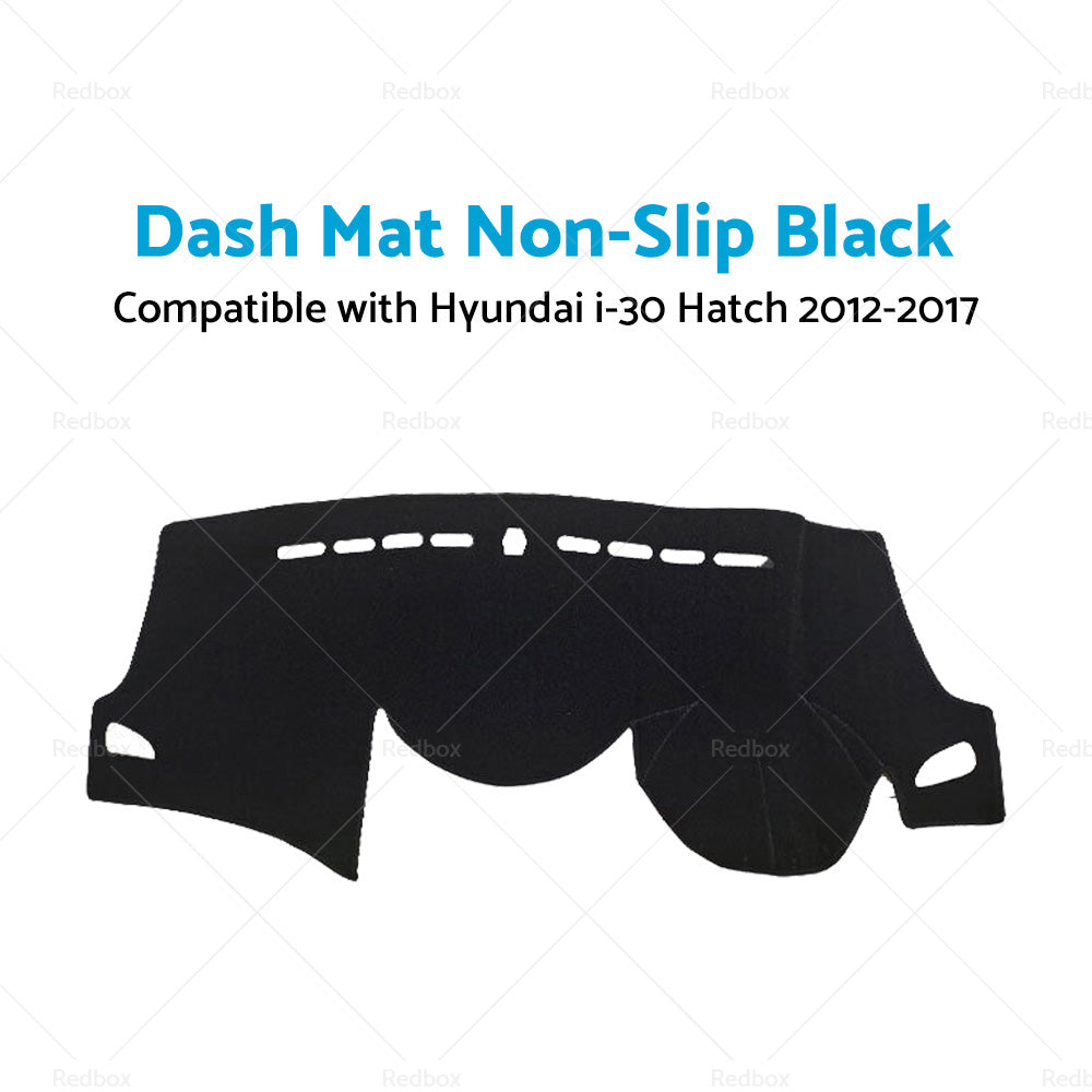Non-Slip Dash Mat Suitable ForHyundai i-30 Hatch 2012-2017 Dashboard Cover Black