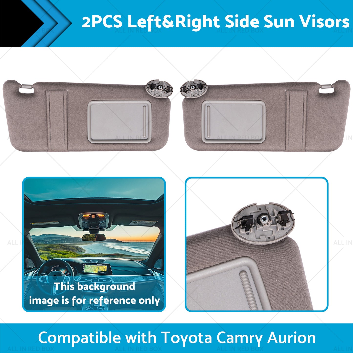 {{ 7432006780B0 Left and Right Side Sun Visors Suitable for Toyota Camry Aurion 07-11 }} - Buy Car Parts Online at {{ Kaka Auto Parts }}.