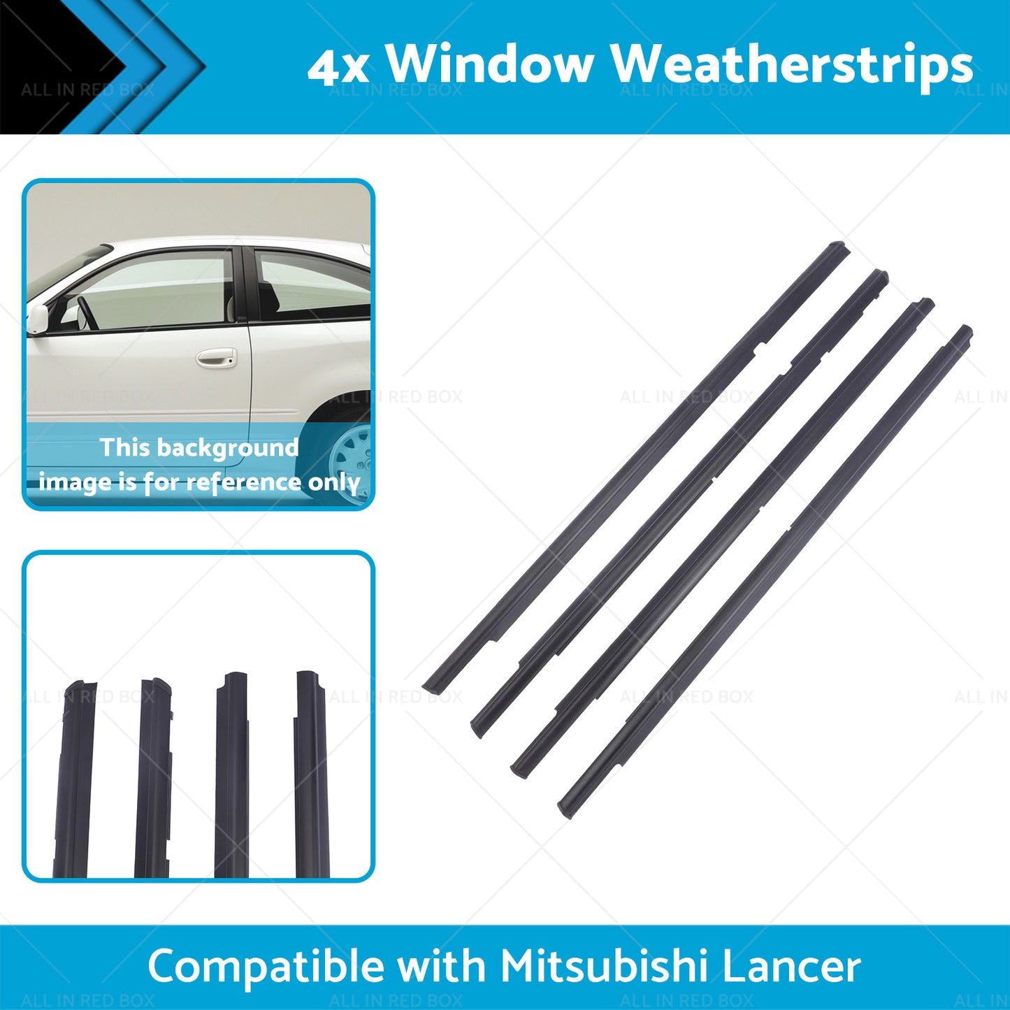 {{ 4x Window Weatherstrips Trim Belt Set Suitable for Mitsubishi Lancer 08-17 }} - Buy Car Parts Online at {{ Kaka Auto Parts }}.