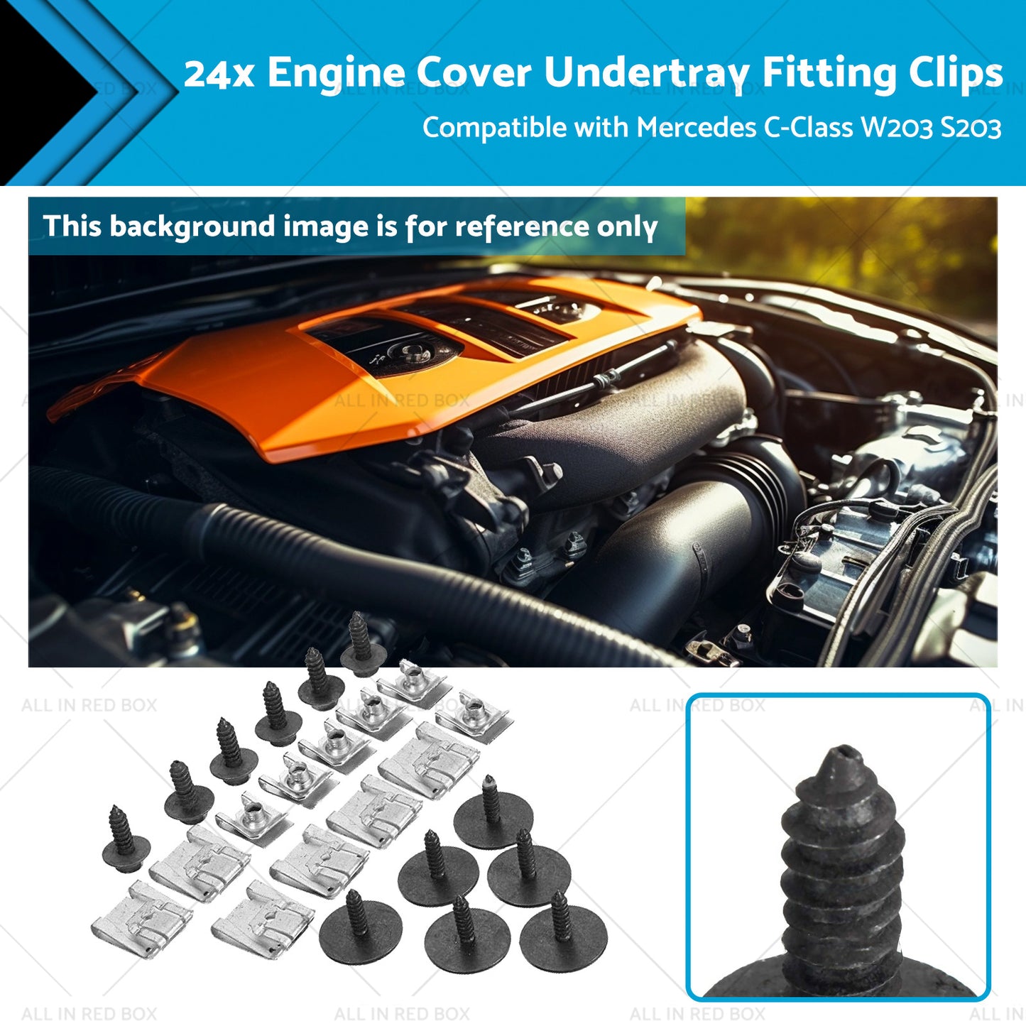{{ 24x Engine Cover Undertray Fitting Clips Suitable for Mercedes C-Class W203 S203 }} - Buy Car Parts Online at {{ Kaka Auto Parts }}.