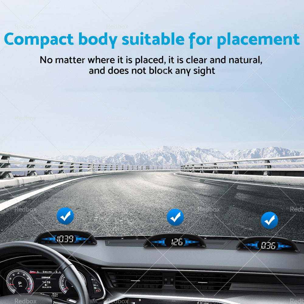 Car HUD Head Up Display LCD Digital GPS Speedometer Overspeed Alarm Universal