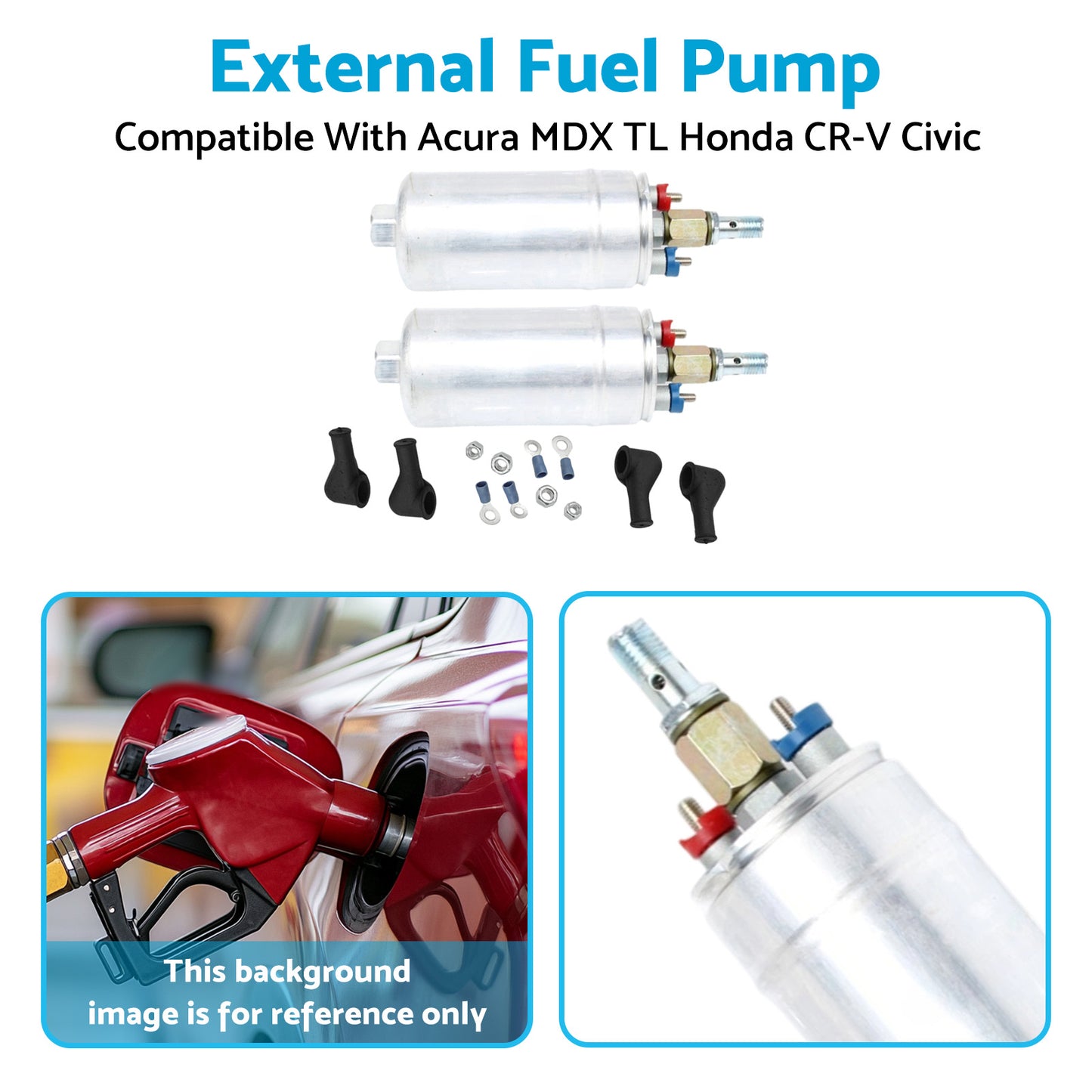 {{ 2x External Inline Fuel Pumps Suitable For Honda Civic 1.5L 1.8L 1994-2013 }} - Buy Car Parts Online at {{ Kaka Auto Parts }}.