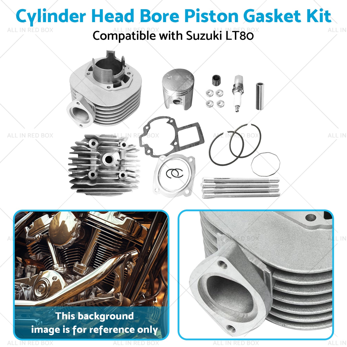 {{ Cylinder Head Bore Piston Gasket Kit Suitable for 87-06 Suzuki Quadsport LT80 }} - Buy Car Parts Online at {{ Kaka Auto Parts }}.