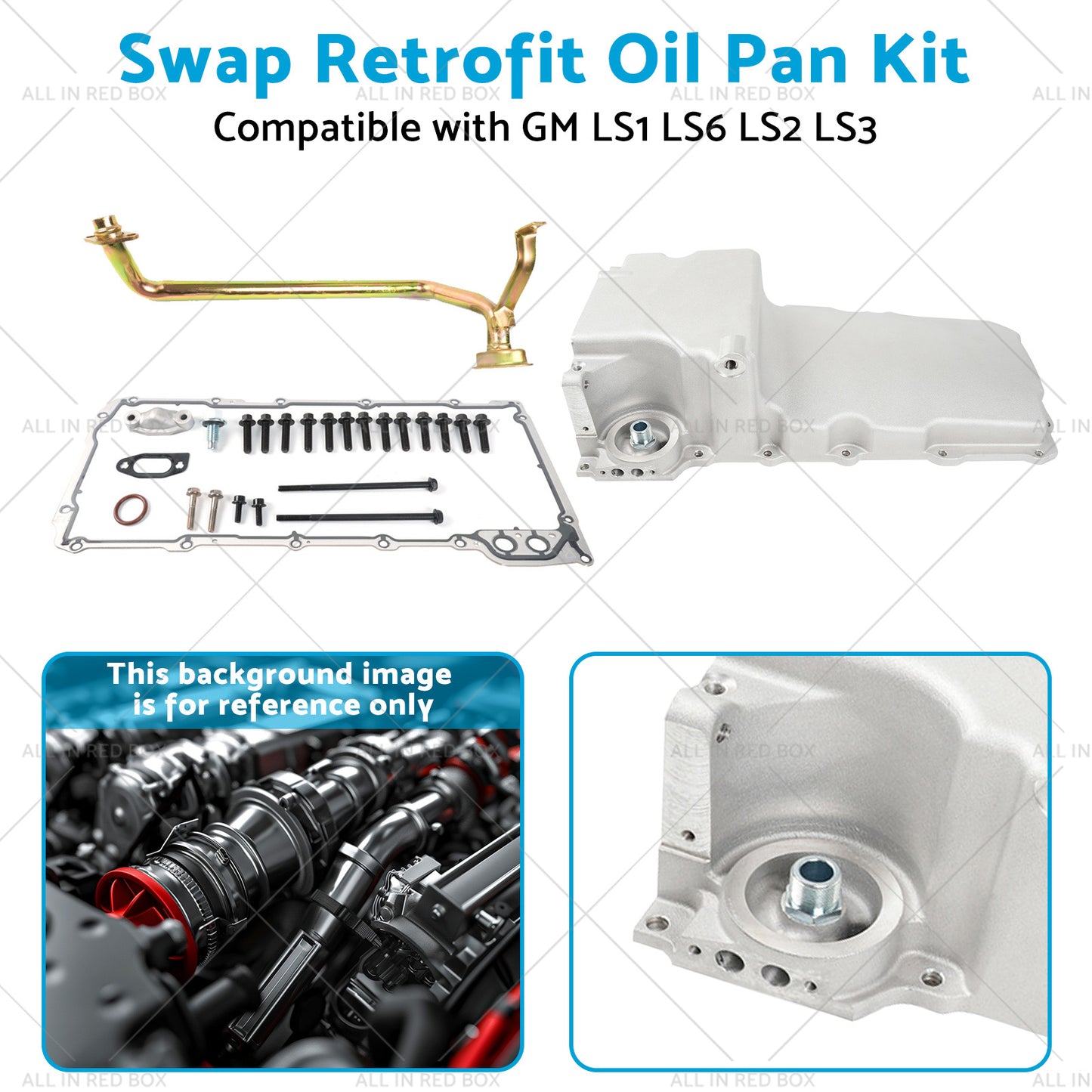 {{ Swap Retrofit Oil Pan Kit Suitable for GM LS1 LS6 LS2 LS3 302-1 1955-1987 }} - Buy Car Parts Online at {{ Kaka Auto Parts }}.