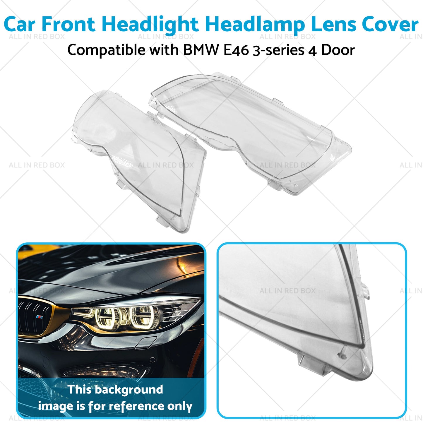 {{ Car Front Headlight Headlamp Lens Cover Suitable for BMW 3-Series E46 4 Door }} - Buy Car Parts Online at {{ Kaka Auto Parts }}.