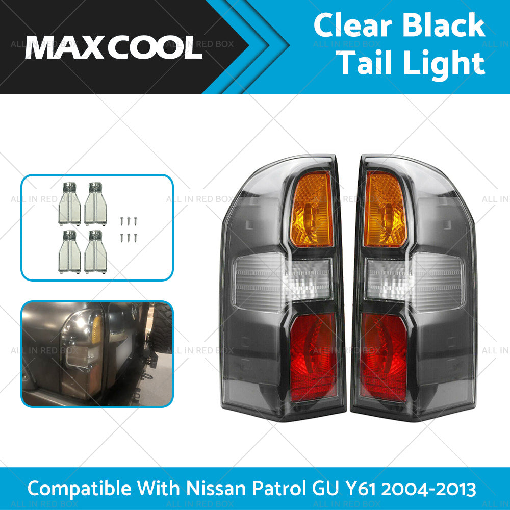 Pair Black Rear Lamp Tail Light Fit for Nissan Patrol GU Y61 Wagon 2004-2013