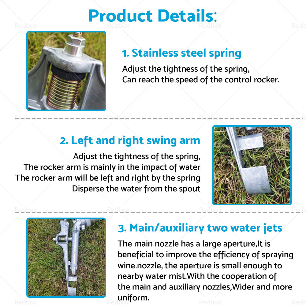 {{ 1'' Irrigation Spray Tool Sprinkler Large 360隆茫 Adjustable Impact Area Water }} - Buy Car Parts Online at {{ Kaka Auto Parts }}.