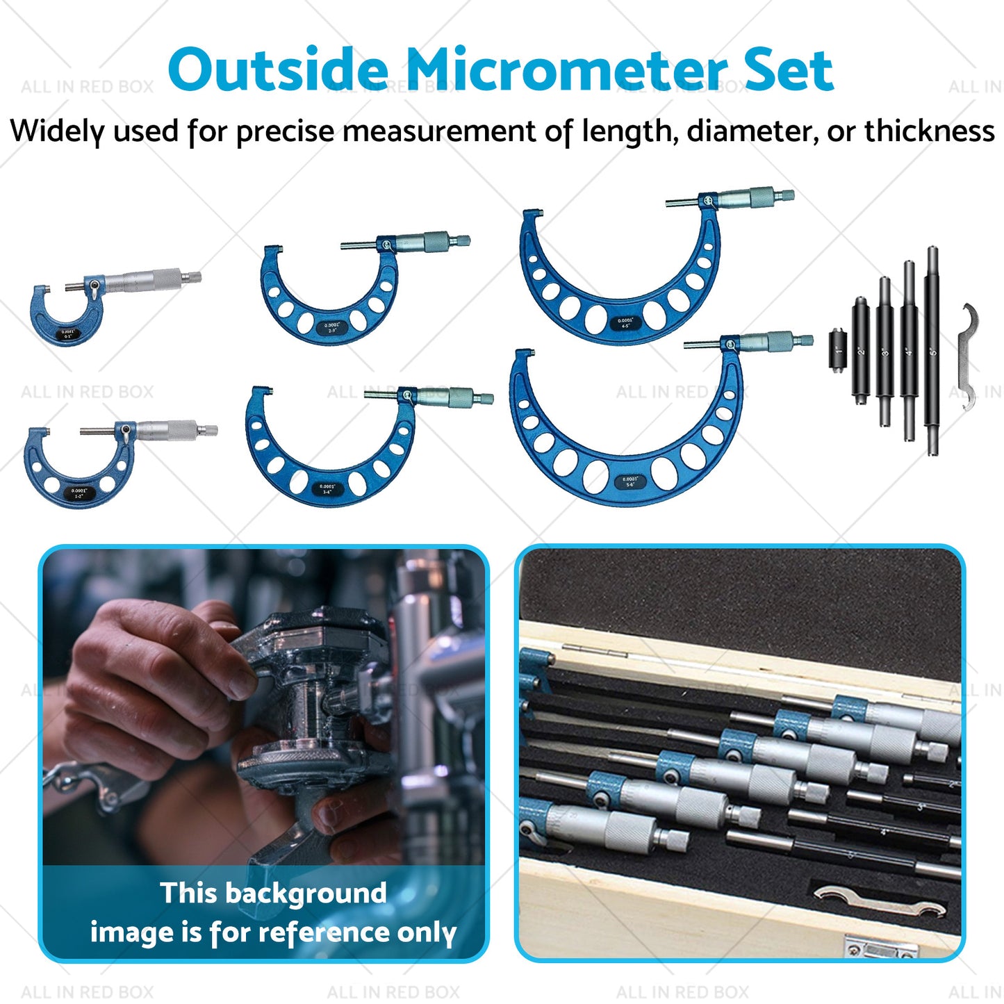 {{ 6pcs or set 0-6 inch Outside Micrometer set Machinist Tool Carbide 0. 0001 inch }} - Buy Car Parts Online at {{ Kaka Auto Parts }}.