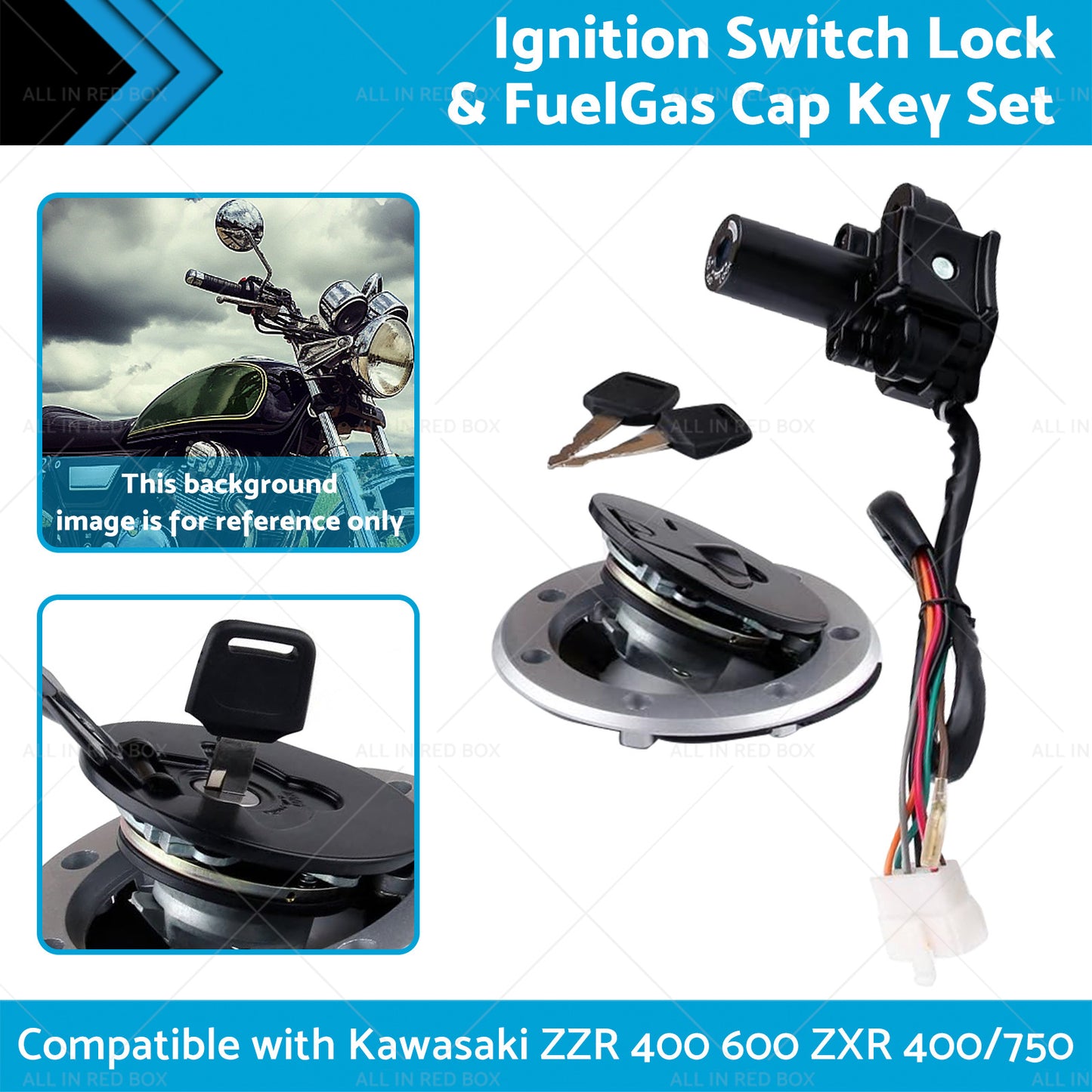 {{ For Kawasaki ZZR 400 600 ZXR 400 750 Ignition Switch Lock and Fuel Gas Cap Key Set }} - Buy Car Parts Online at {{ Kaka Auto Parts }}.