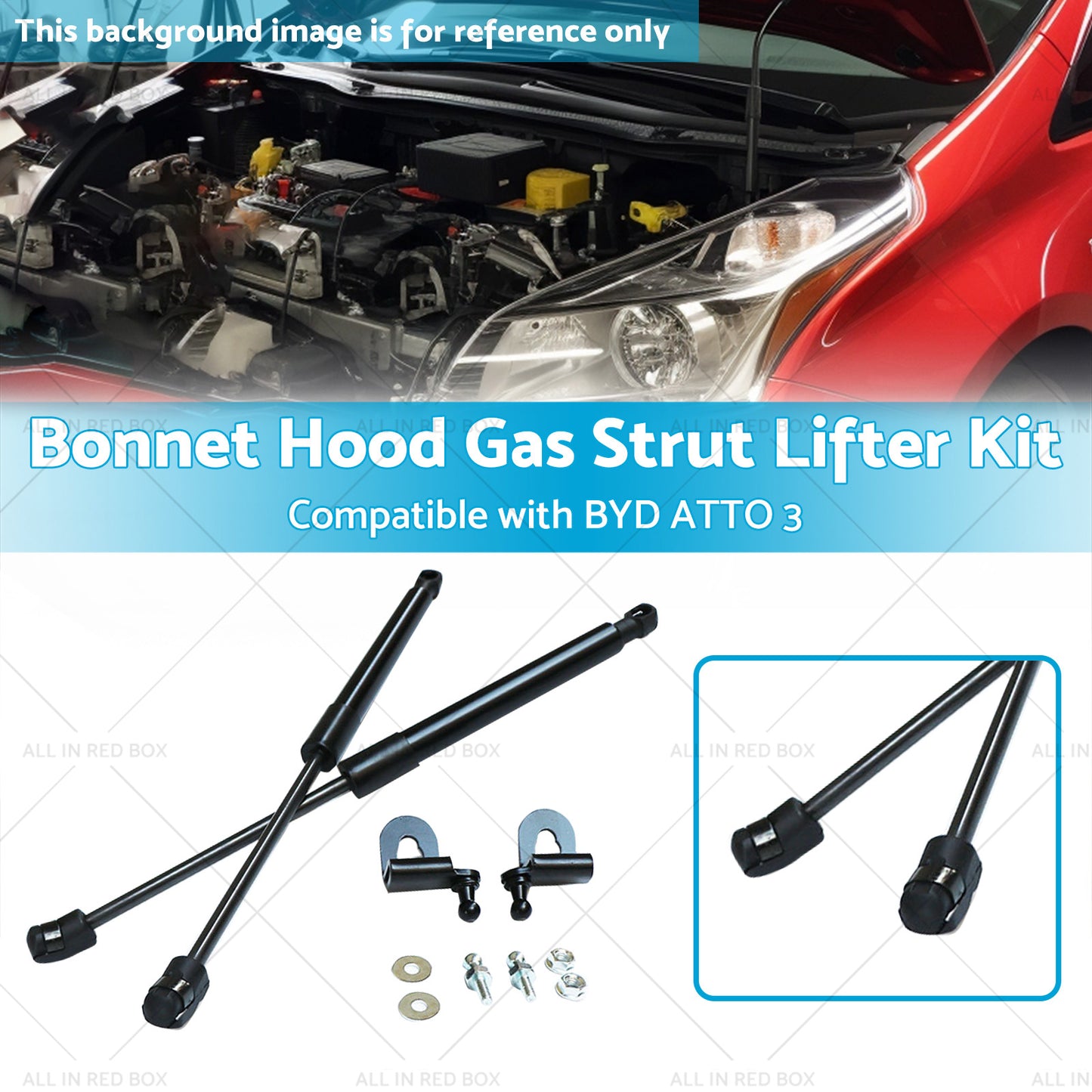 {{ Bonnet Hood Gas Strut Lifter Kit Suitable for BYD ATTO 3 Drilling or welding 21-23 }} - Buy Car Parts Online at {{ Kaka Auto Parts }}.