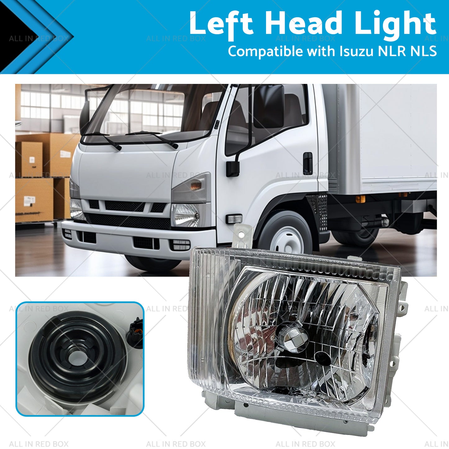 {{ LH Head Light Lamp Suitable for Isuzu NLR NLS NNR NPR NPS Truck 08-On }} - Buy Car Parts Online at {{ Kaka Auto Parts }}.