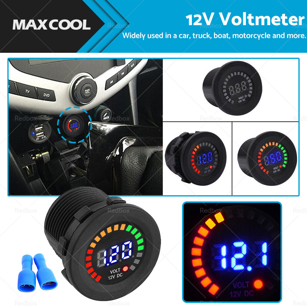 {{ Battery Volt Meter Monitor LED Digital DC 12V Car Boat Voltage Marine Gauge }} - Buy Car Parts Online at {{ Kaka Auto Parts }}.