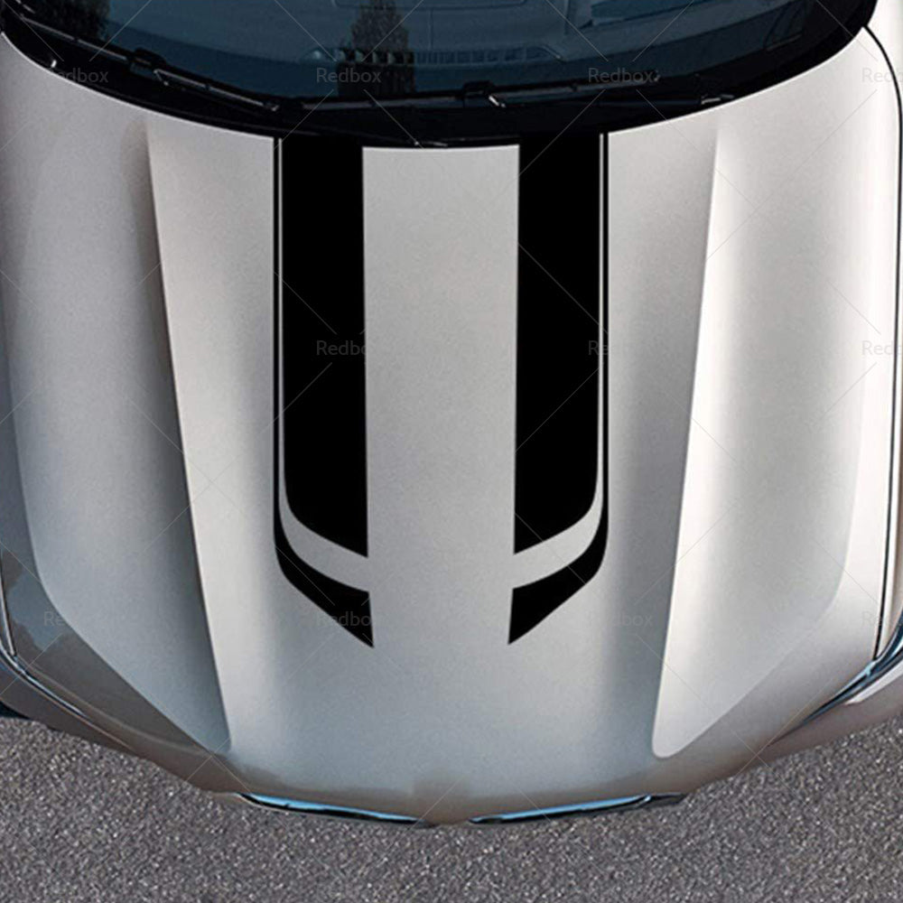 {{ 2pcs Wide Black Racing Car Hood Stripe Decal Auto Vinyl Bonnet Sticker Universal }} - Buy Car Parts Online at {{ Kaka Auto Parts }}.