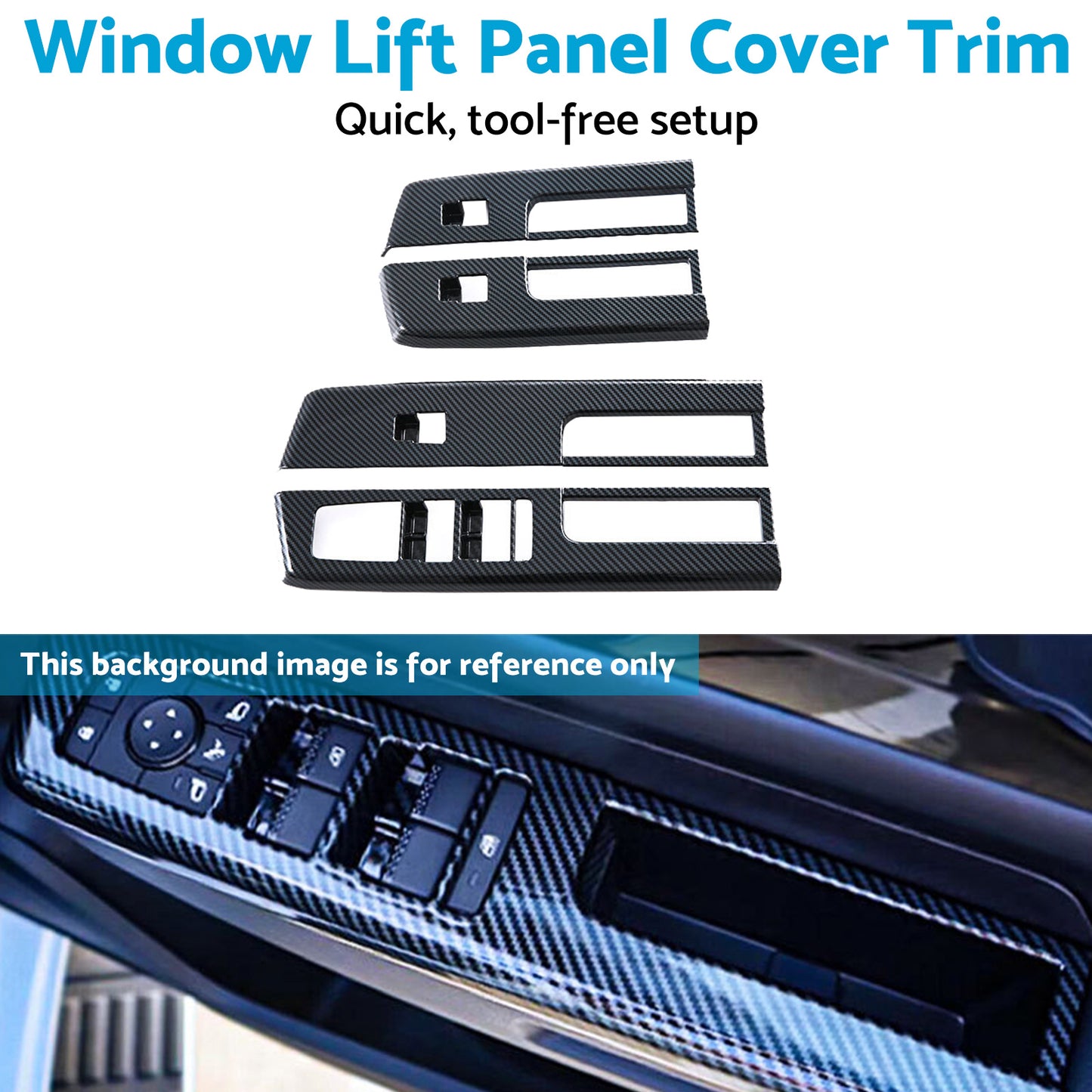 {{ 4x Window Lift Panel Cover Trim Suitable For Mitsubishi L200 Triton 23-25 Carbon }} - Buy Car Parts Online at {{ Kaka Auto Parts }}.