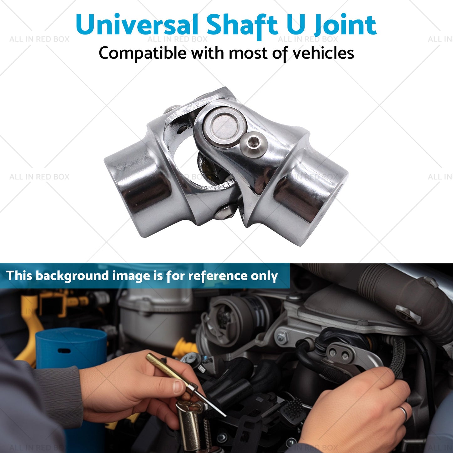 {{ 3 or 4 inch Round x 3 or 4 inch Round Stainless Steel Universal Single Steering Shaft U Joint }} - Buy Car Parts Online at {{ Kaka Auto Parts }}.