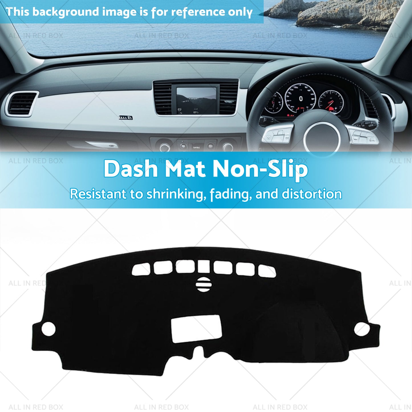 {{ Non-Slip Dash Mat Dashboard Cover Suitable For Audi A1 2012-2018 Polyester Black }} - Buy Car Parts Online at {{ Kaka Auto Parts }}.