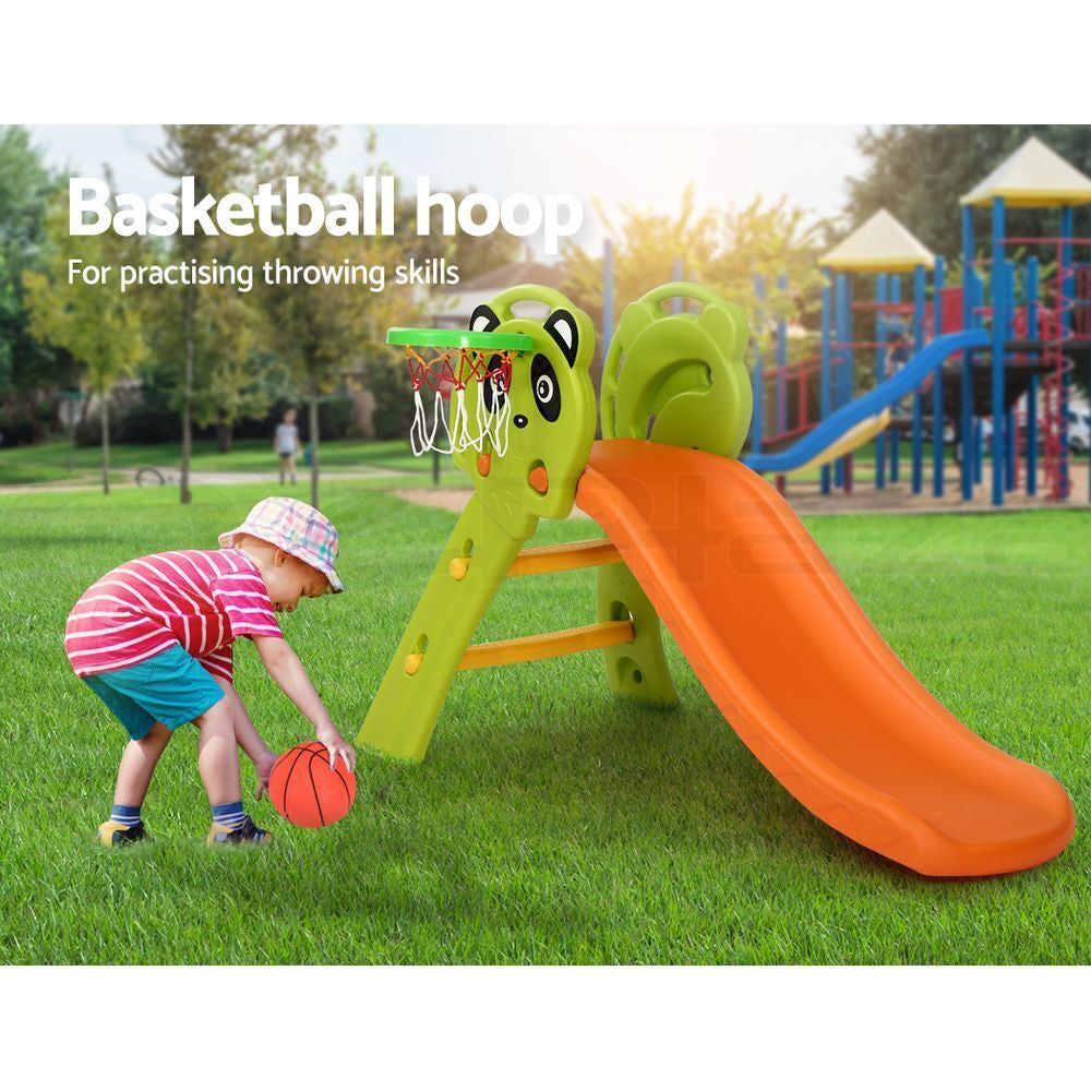 Keezi Kids Slide Set Basketball Hoop Activity Center Outdoor Playground Toys