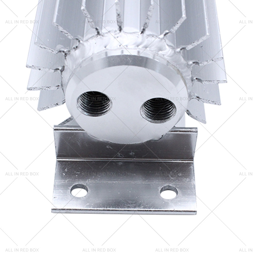 {{ Universal 12'' Aluminum Dual Pass Finned Transmission Oil Cooler W Fittings SL }} - Buy Car Parts Online at {{ Kaka Auto Parts }}.