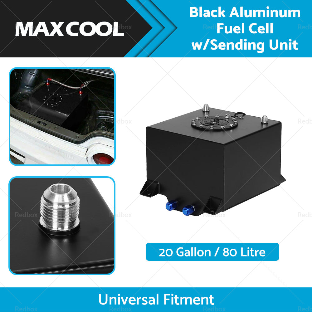 {{ 20 Gallon 80 Litre Black Aluminum Fuel Cell w Sending Unit }} - Buy Car Parts Online at {{ Kaka Auto Parts }}.