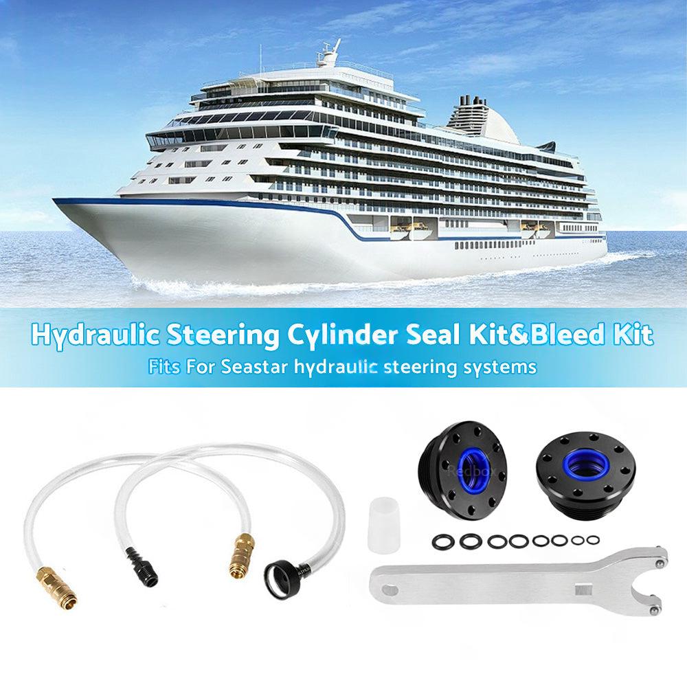Front Mount Hydraulic Steering Cylinder Seal Kit and Bleed Kit For Seastar HS5157