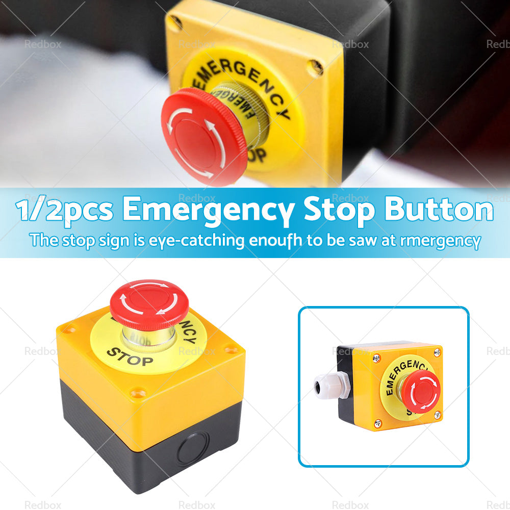 Emergency Stop Shut Off Push Buttons Switch 1NO 1NC e-stop Push Button AU