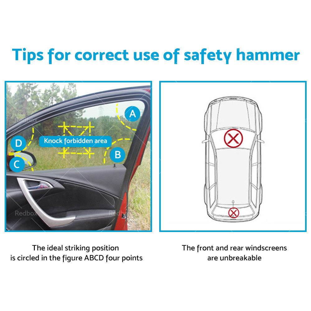 4x Emergency Safety Hammer Breaker Car Cutter Window Belt 2 in 1 Tool Bus Glass