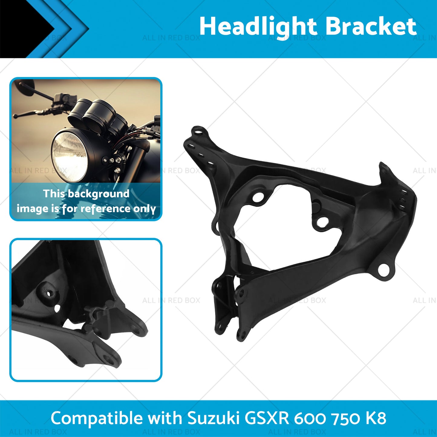 {{ Front Headlight Bracket Suitable for Suzuki GSXR 600 750 K8 2008-2009 - Aluminum }} - Buy Car Parts Online at {{ Kaka Auto Parts }}.