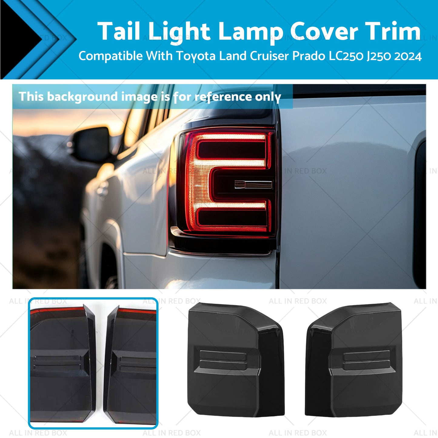 {{ 2X Tail Light Lamp Cover Trim Suitable For Toyota Land Cruiser Prado LC250 2024 }} - Buy Car Parts Online at {{ Kaka Auto Parts }}.