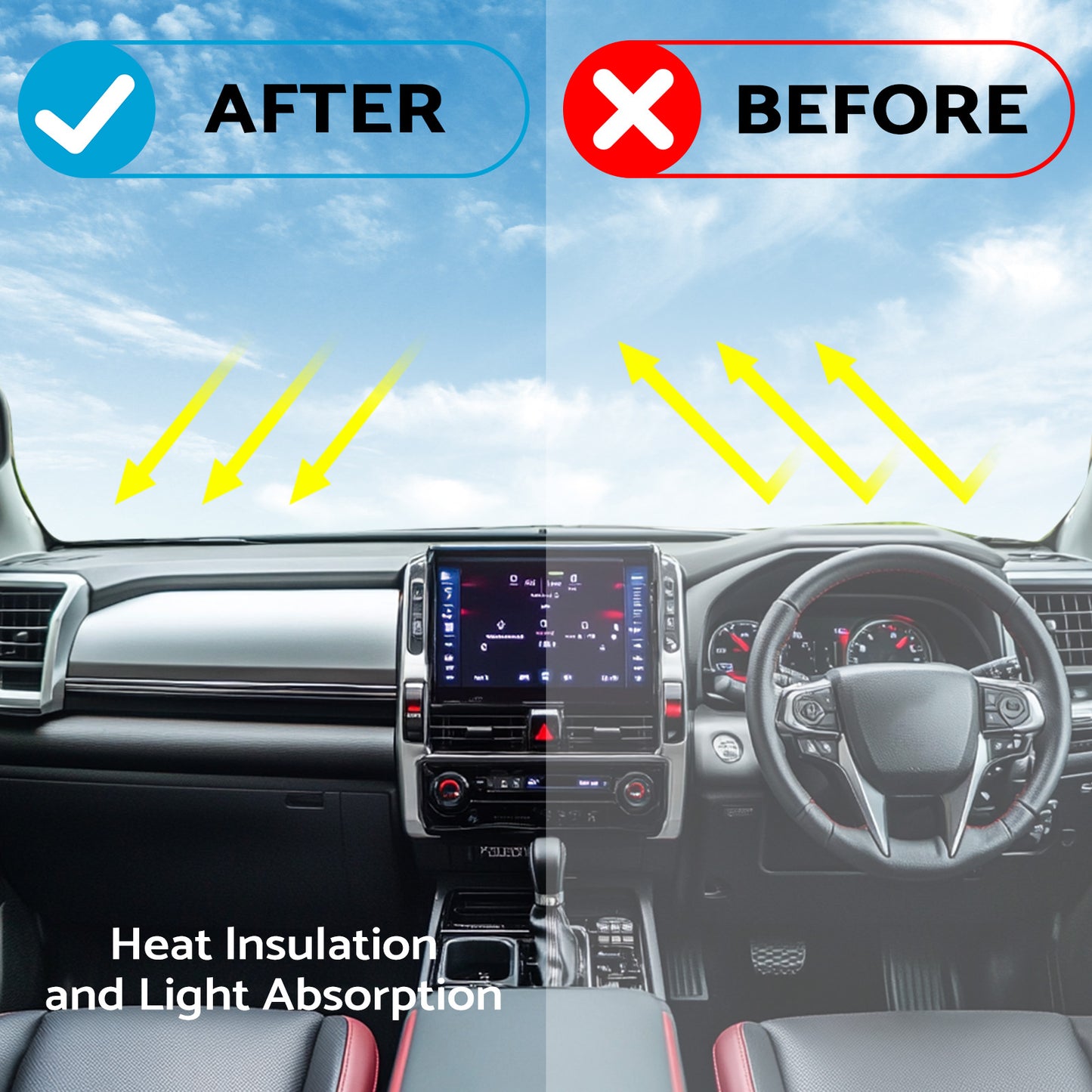 Non-Slip Dash Mat Dashboard Cover Suitable For Toyota Hilux 2020-2024 Black