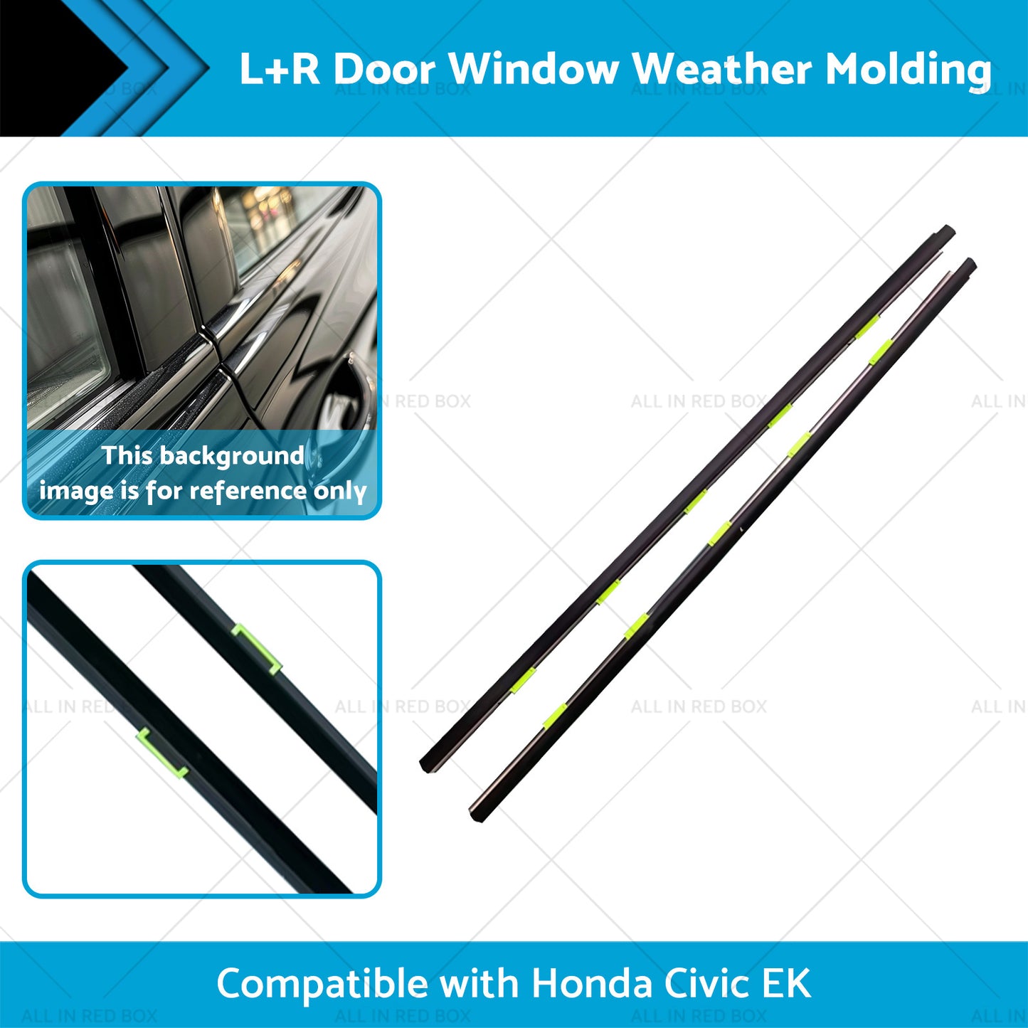{{ LR Door Window Weather Molding 72410-S03-003 Suitable For Honda Civic EK 2door }} - Buy Car Parts Online at {{ Kaka Auto Parts }}.