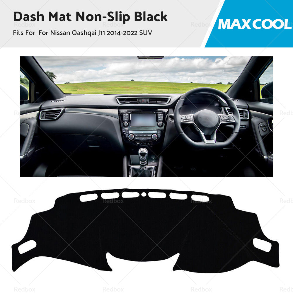 Non-Slip Dash Mat For Nissan Qashqai J11 2014-2022 SUV Dashboard Cover Black