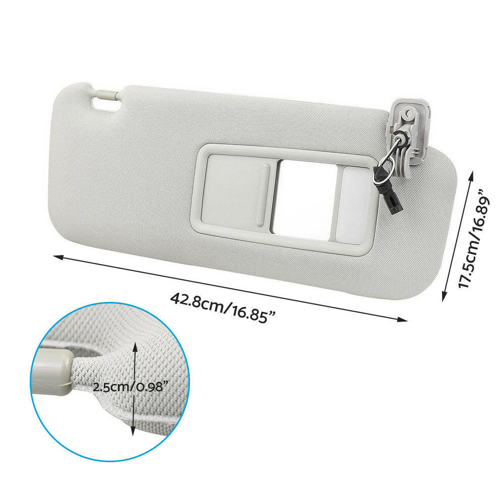Right Side Sun Visor Sunshade With Mirror Grey Suitable For Mazda CX-9 2010–2015