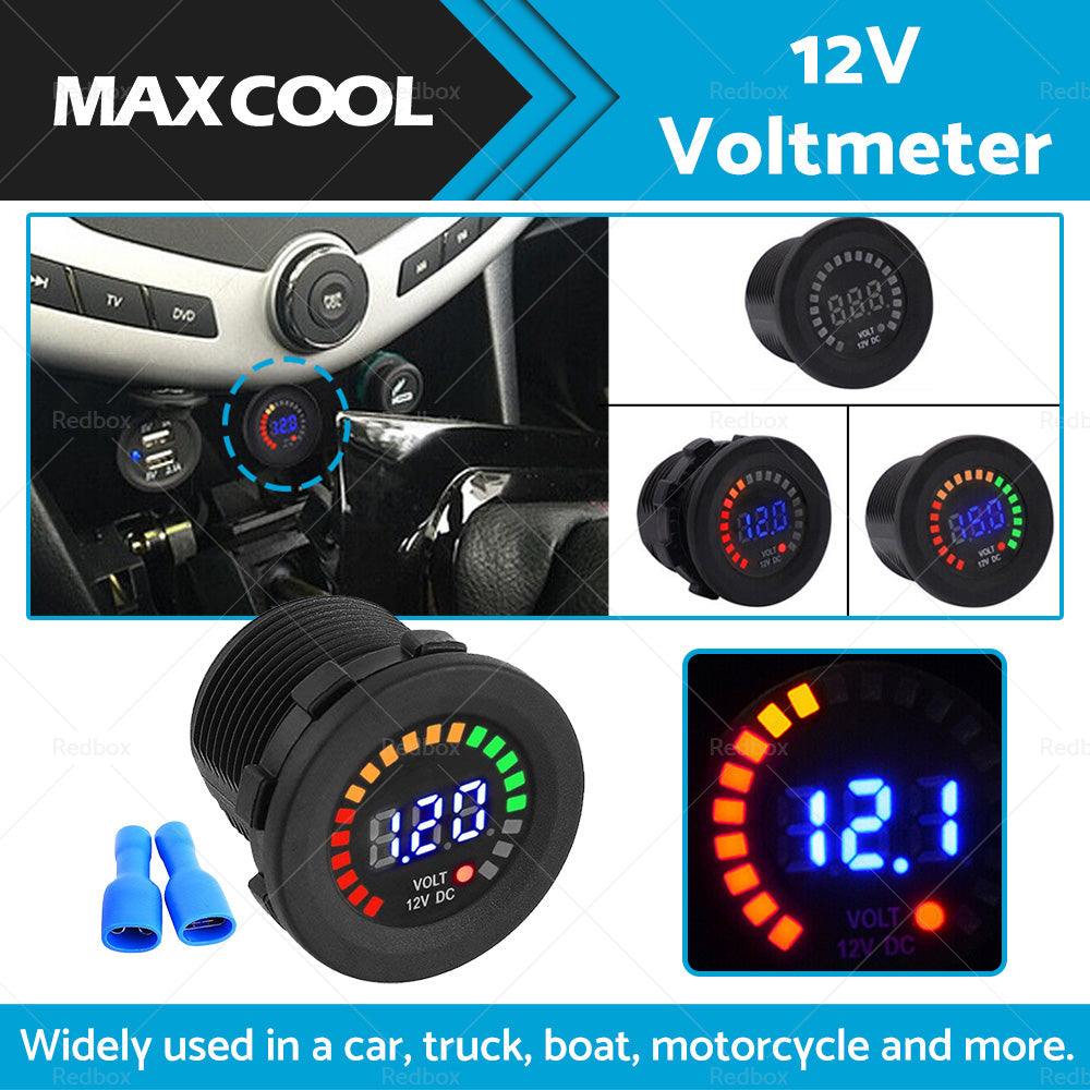 {{ Battery Volt Meter Monitor LED Digital DC 12V Car Boat Voltage Marine Gauge }} - Buy Car Parts Online at {{ Kaka Auto Parts }}.