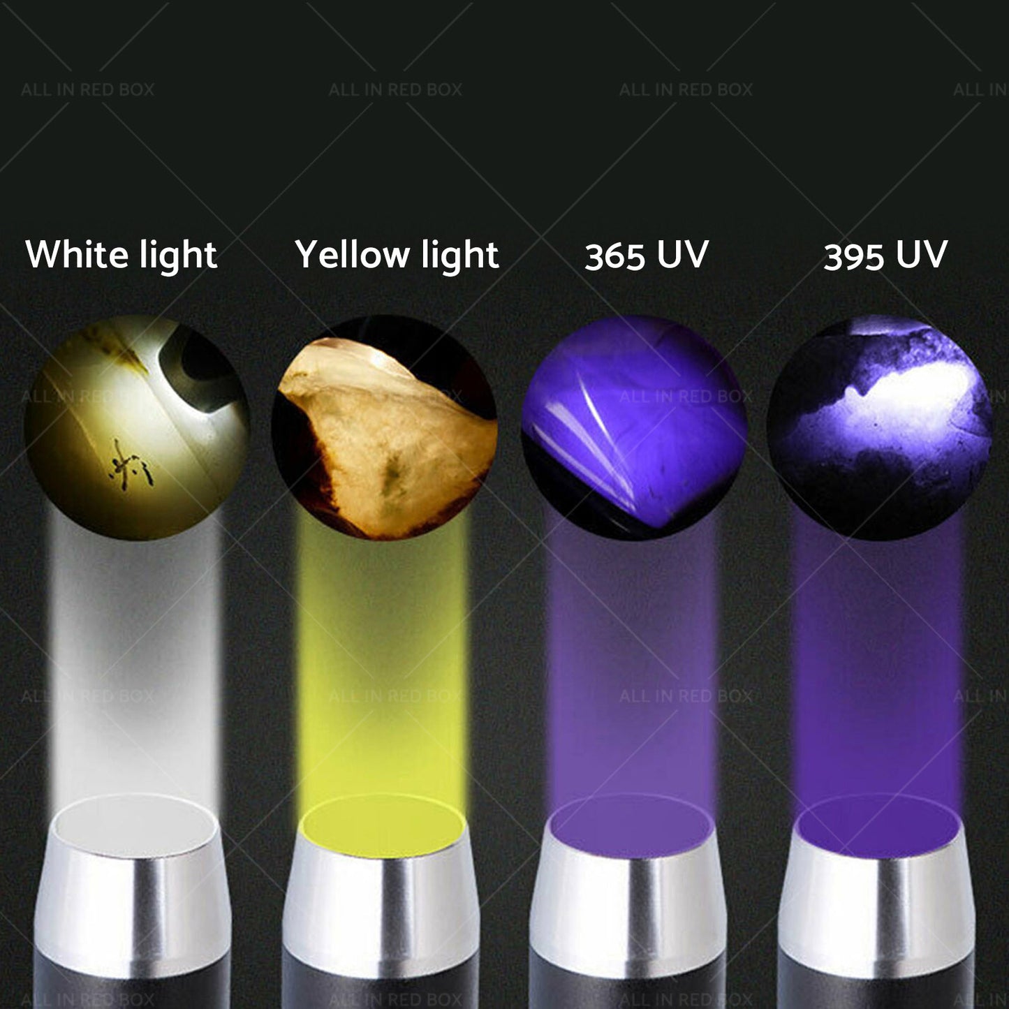 Professional Gemstone Identification Light 4 in1 LED Flashlight Gemologist Tool