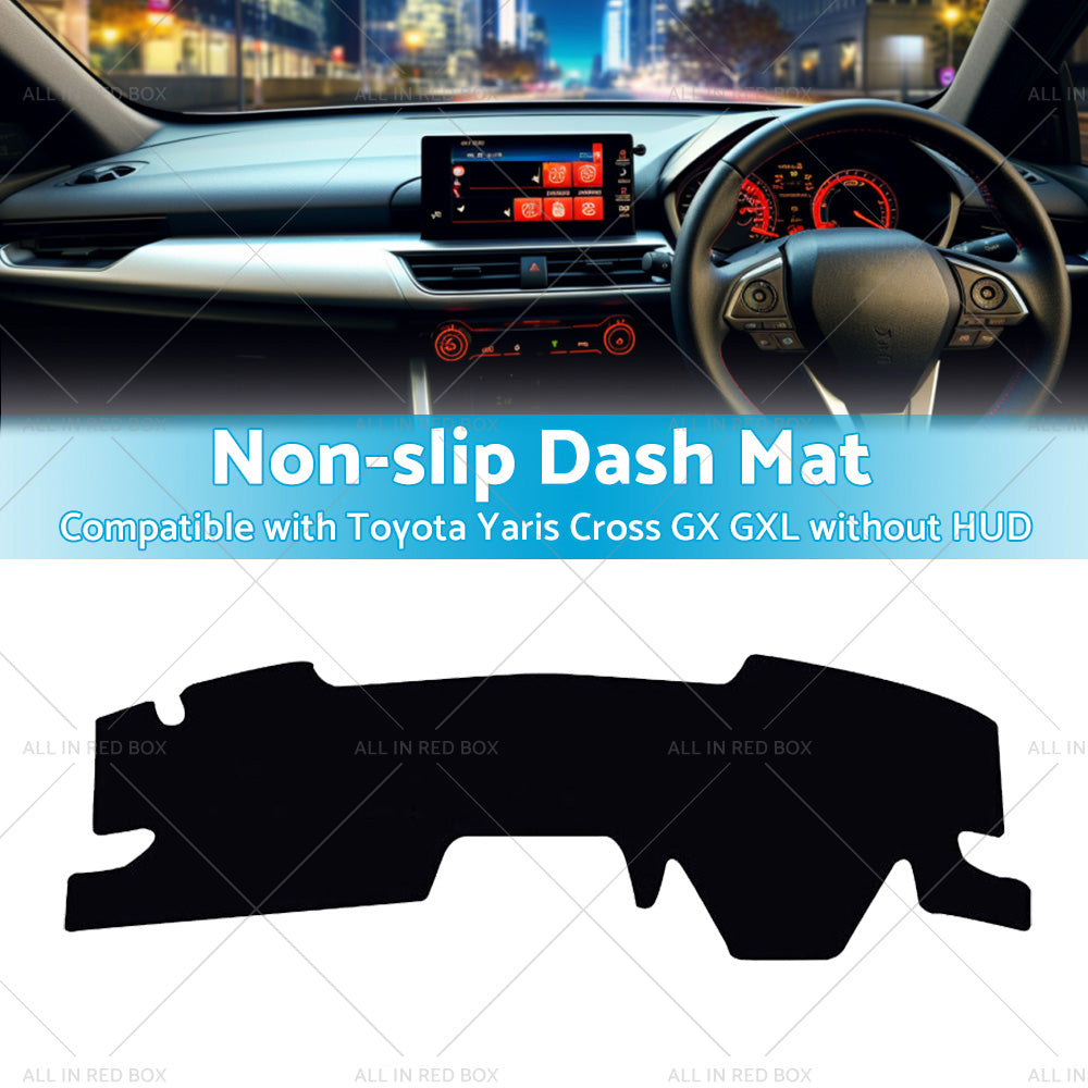 {{ Black Non-Slip Dash Mat Cover Suitable For Toyota Yaris Cross GX GXL 5 2020-2022 }} - Buy Car Parts Online at {{ Kaka Auto Parts }}.