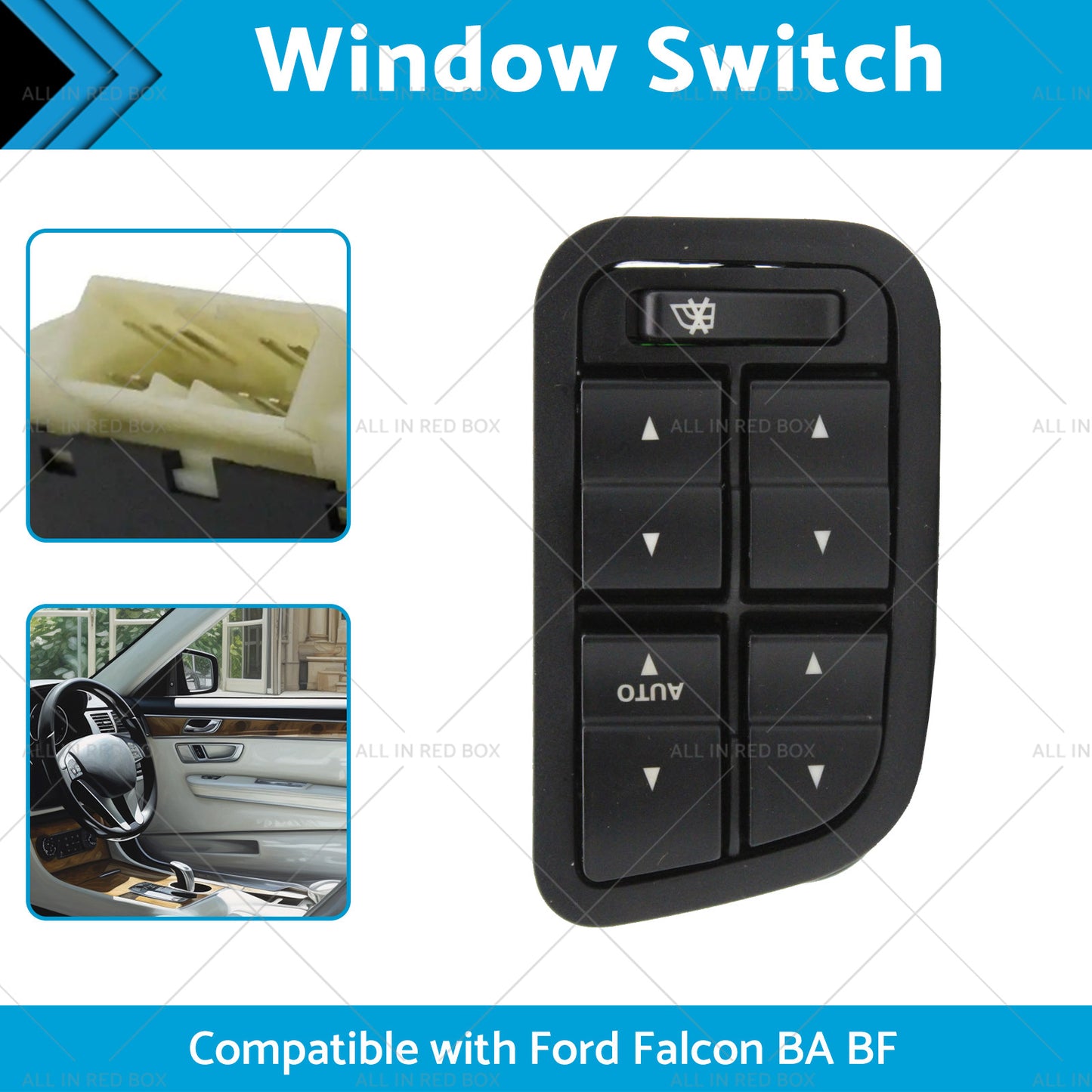 {{ Power Window Switch with Illumination Suitable for 2002-2008 Ford Falcon BA BF }} - Buy Car Parts Online at {{ Kaka Auto Parts }}.