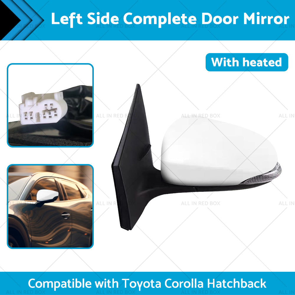 {{ Door Mirror Suitable for Toyota Corolla ZRE182 2012-2018 Hatch Left White Heated }} - Buy Car Parts Online at {{ Kaka Auto Parts }}.
