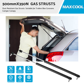 compare product Gas Strut 500mm-350N x2 8mm Shaft Caravans, Trailers, Canopy, Toolboxes struts