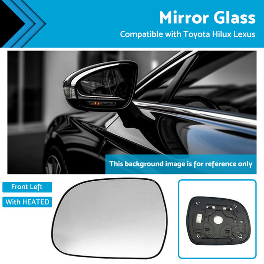 {{ Left Side Mirror Glass Suitable for Lexus RX300 RX330 Toyota Hilux HEATED Convex }} - Buy Car Parts Online at {{ Kaka Auto Parts }}.