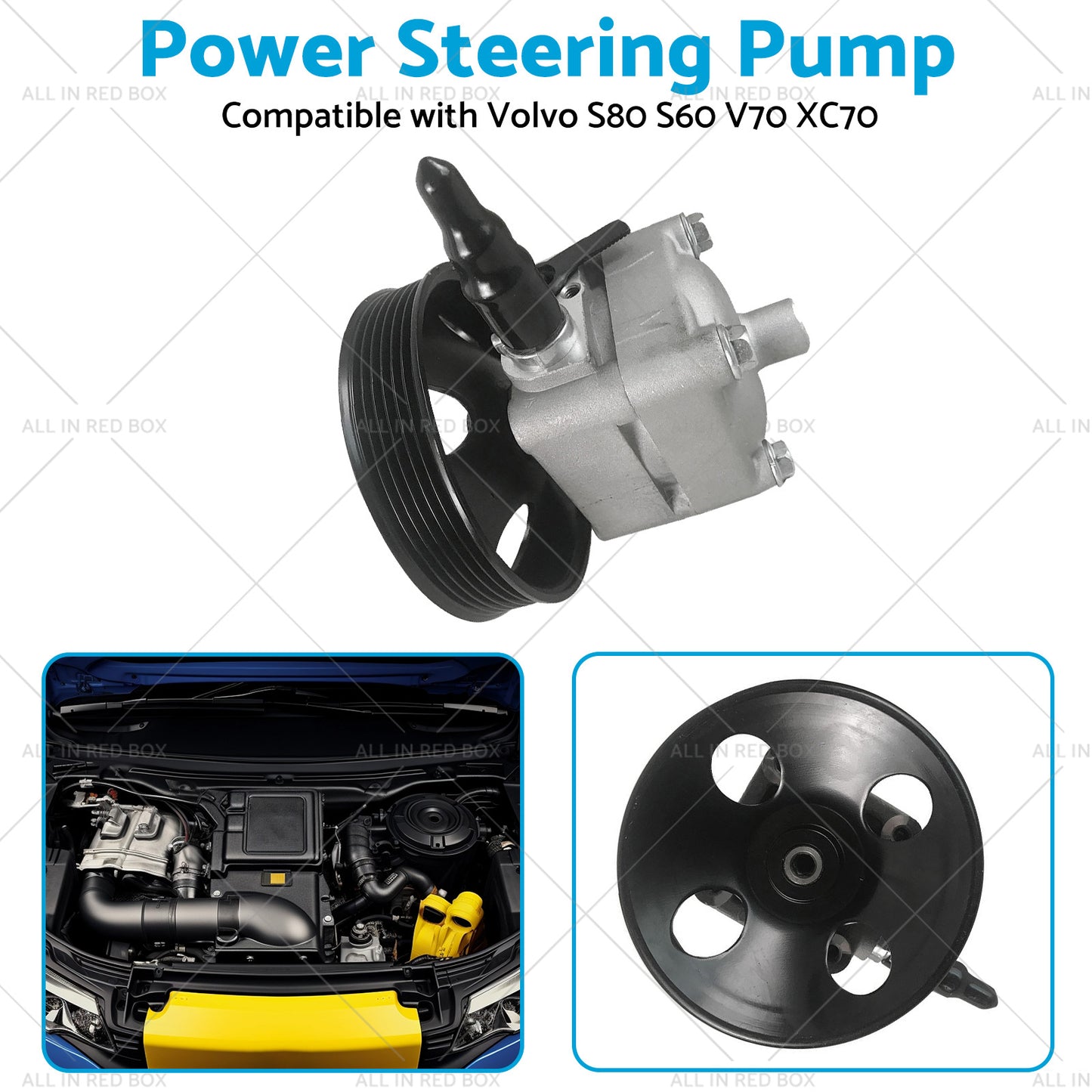 {{ Power Steering Pump Suitable for Volvo XC70 XC90 S80 S60 V70 D5 30741790 }} - Buy Car Parts Online at {{ Kaka Auto Parts }}.