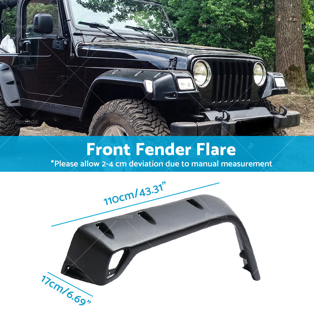 For Jeep Wrangler TJ 97-06 Pocket Style Matte Black Fender Flares Jungle Guard
