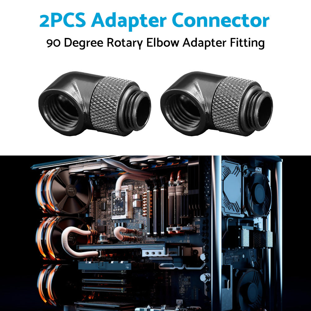 {{ 2PCS Black Green Water Cooling G1 4 Thread 90隆茫 Rotary Elbow Adapter Fitting }} - Buy Car Parts Online at {{ Kaka Auto Parts }}.