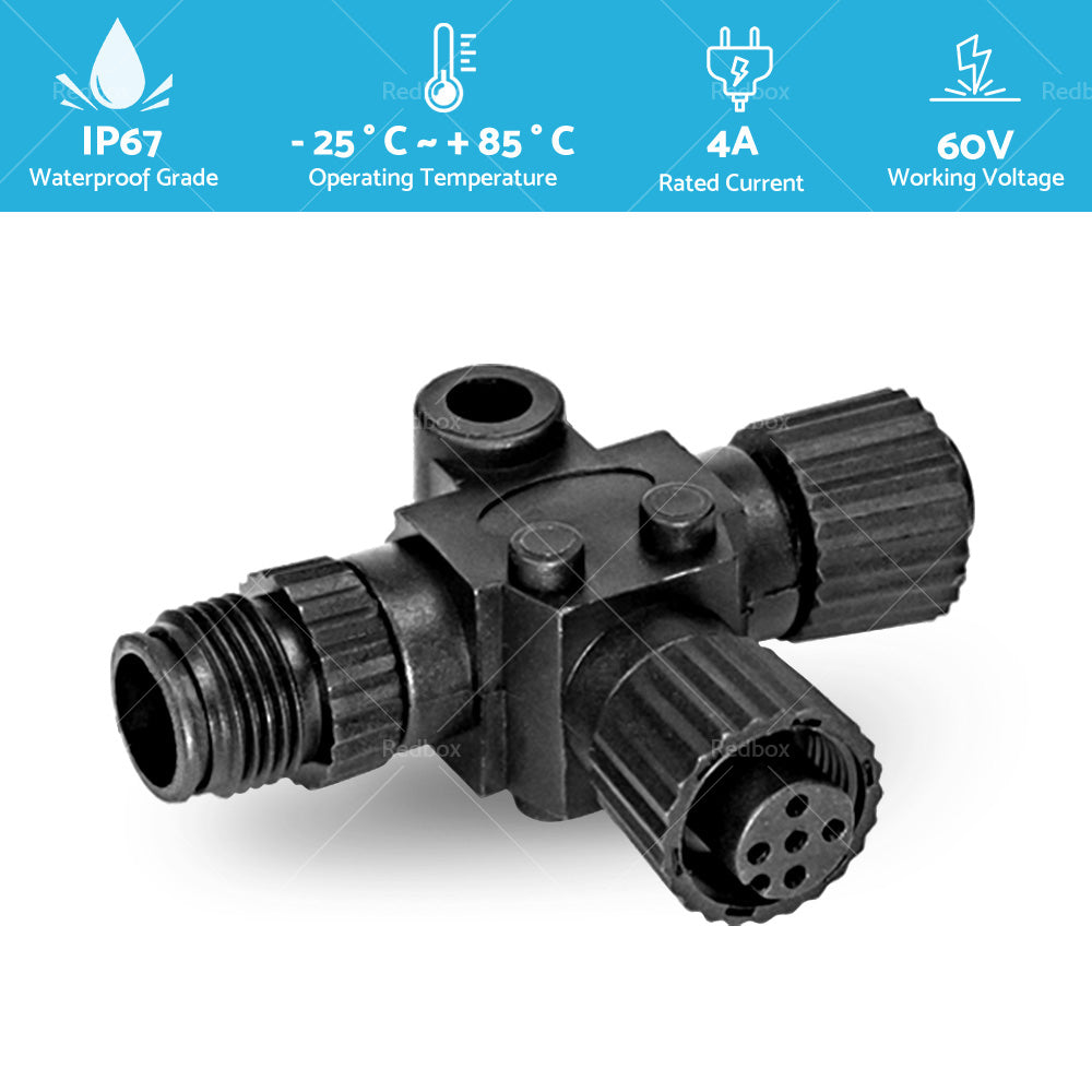 NMEA2000 5 Pins T Connector for Garmin Lowrance Simrad B and G Navico Networks Black