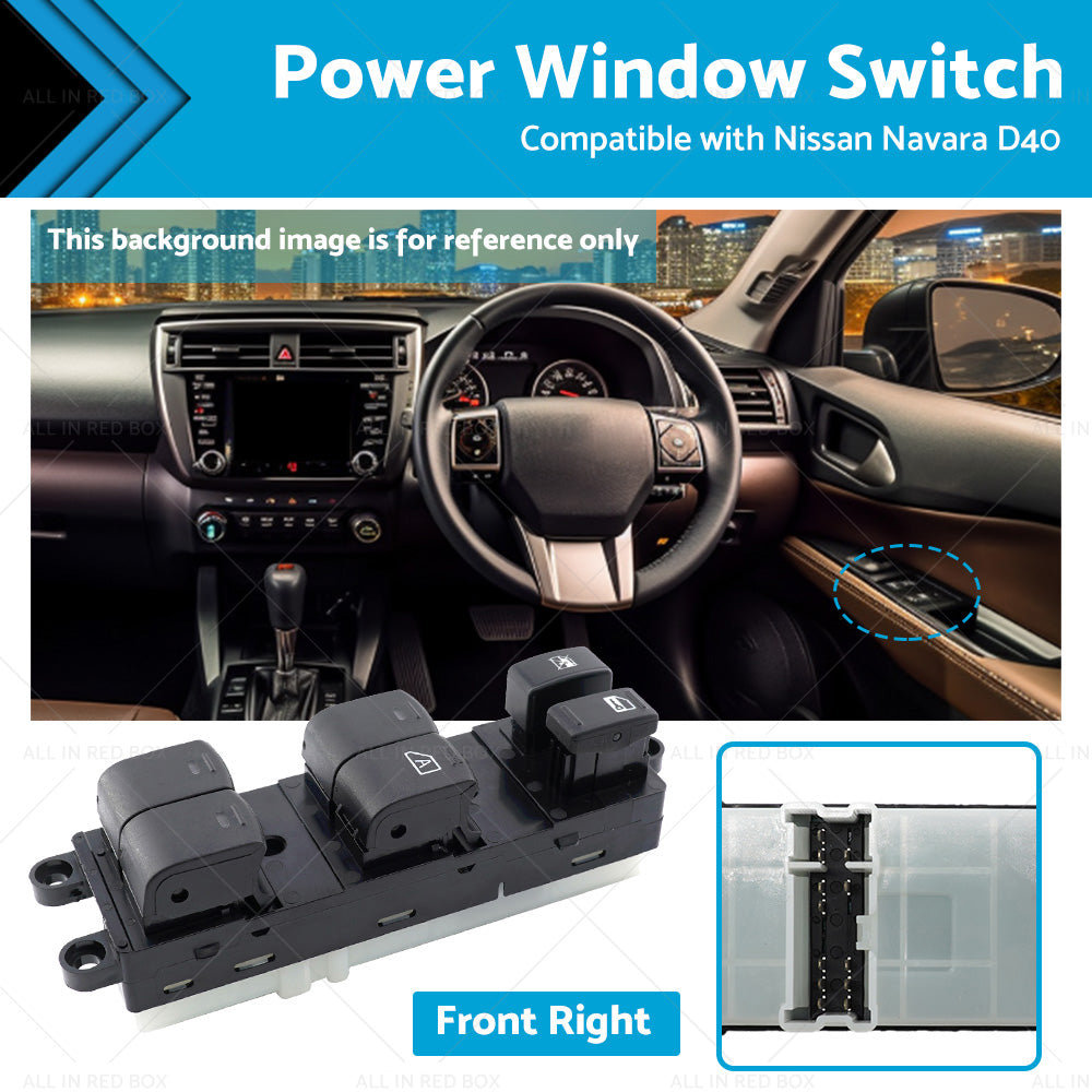 {{ Front Right Power Window Switch Suitable For Nissan Navara D40 05-14 25401-EB70A }} - Buy Car Parts Online at {{ Kaka Auto Parts }}.