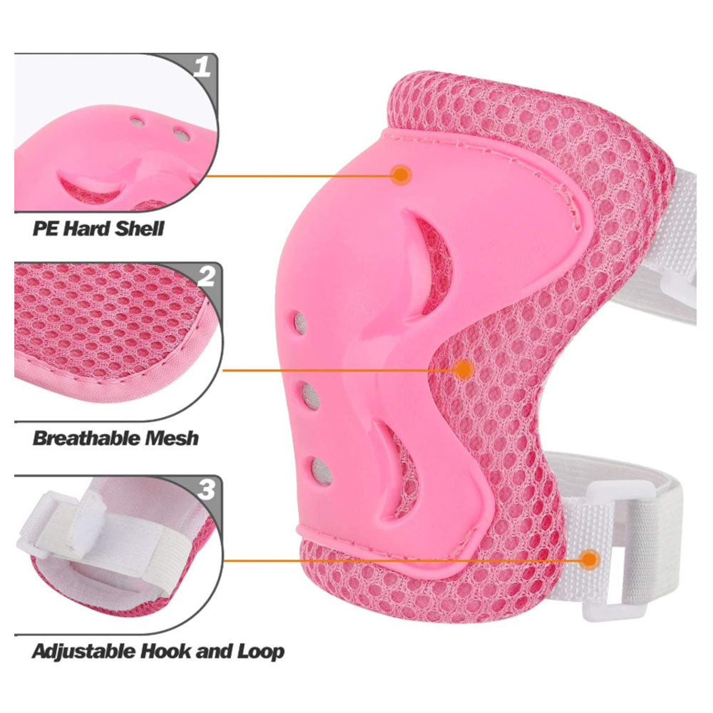 Kids Cycling Roller Ski Skate Skating KNEE ELBOW WRIST Safety Gear Pads