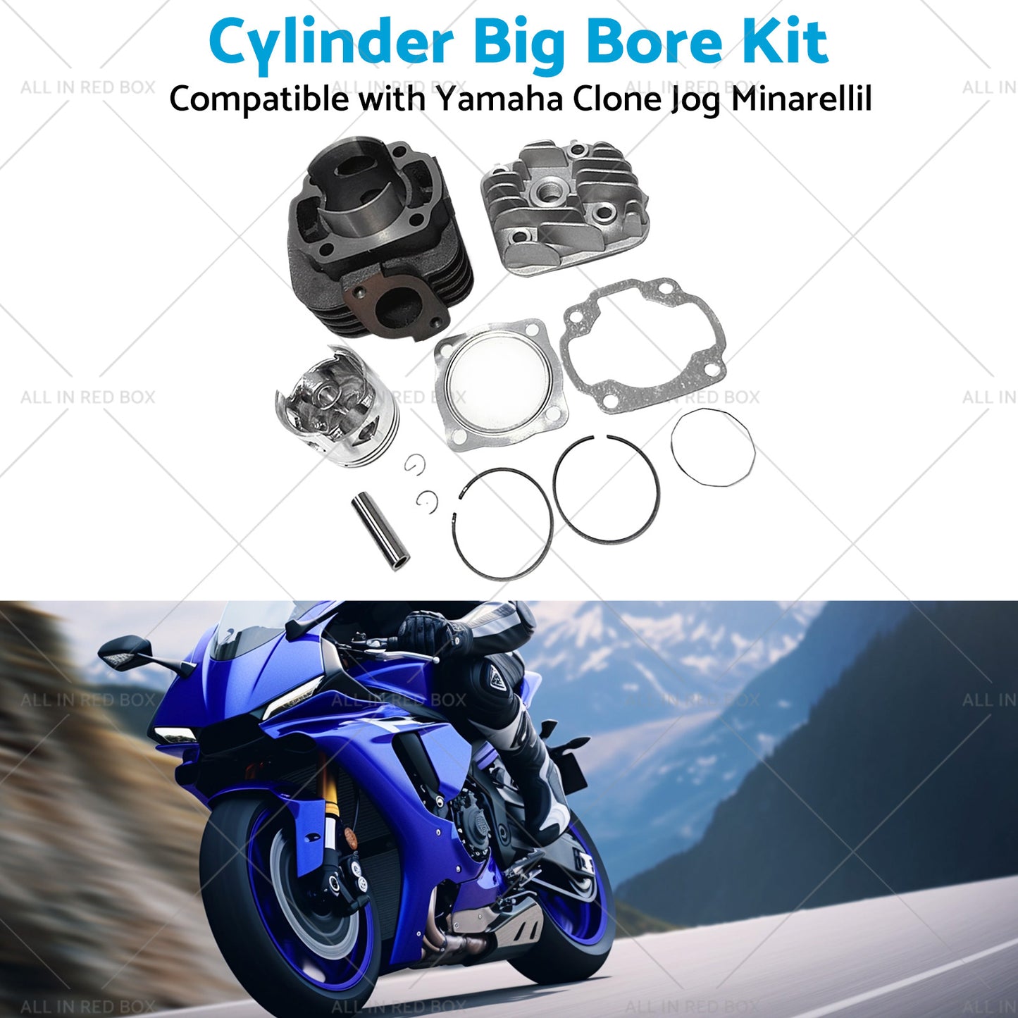 {{ 47mm Big Bore Head Cylinder Piston Kit Suitable for Yamaha Clone Jog50 to 70CC }} - Buy Car Parts Online at {{ Kaka Auto Parts }}.