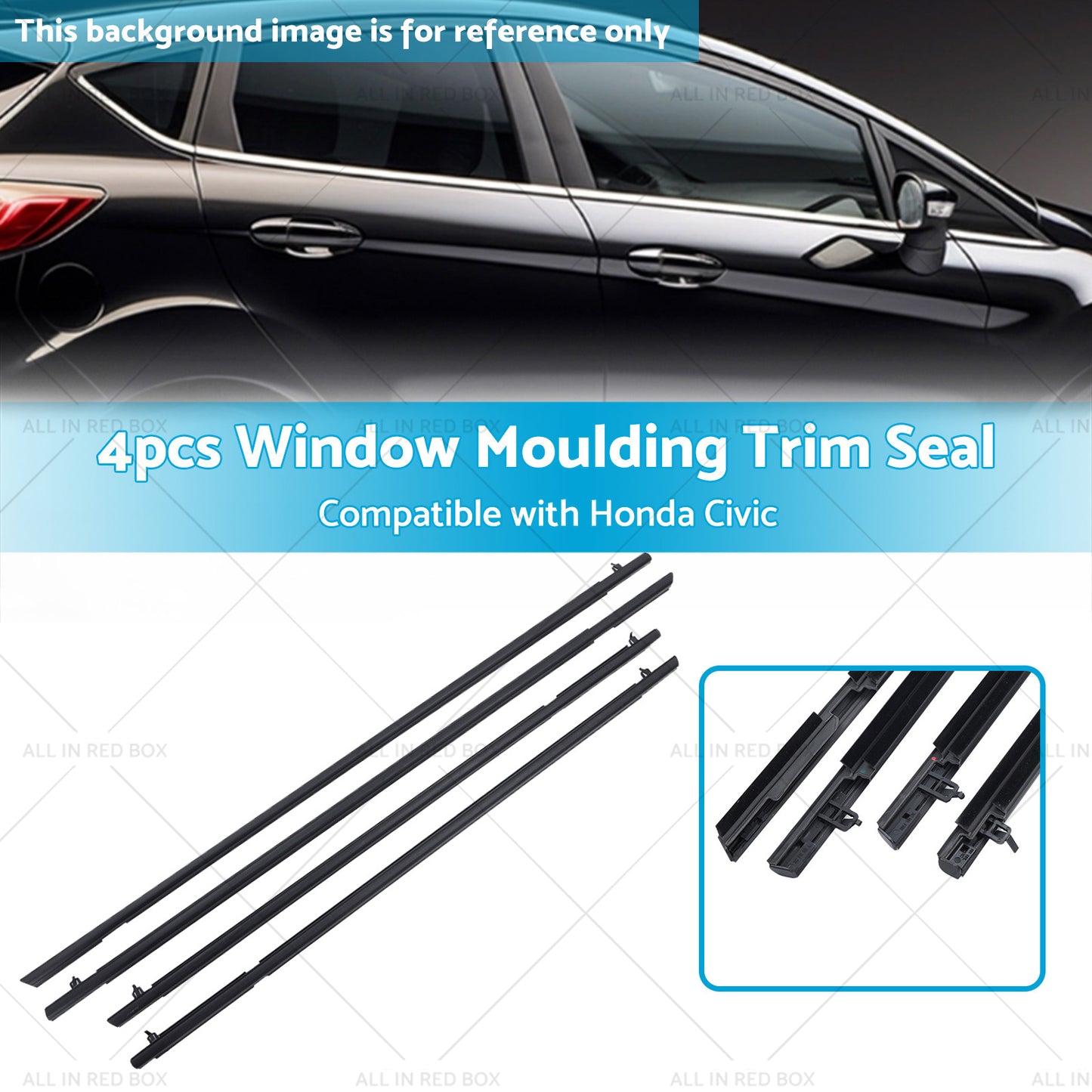 {{ 4pcs Window Door Belt Weather Strips Suitable for Honda Civic 06-11 }} - Buy Car Parts Online at {{ Kaka Auto Parts }}.