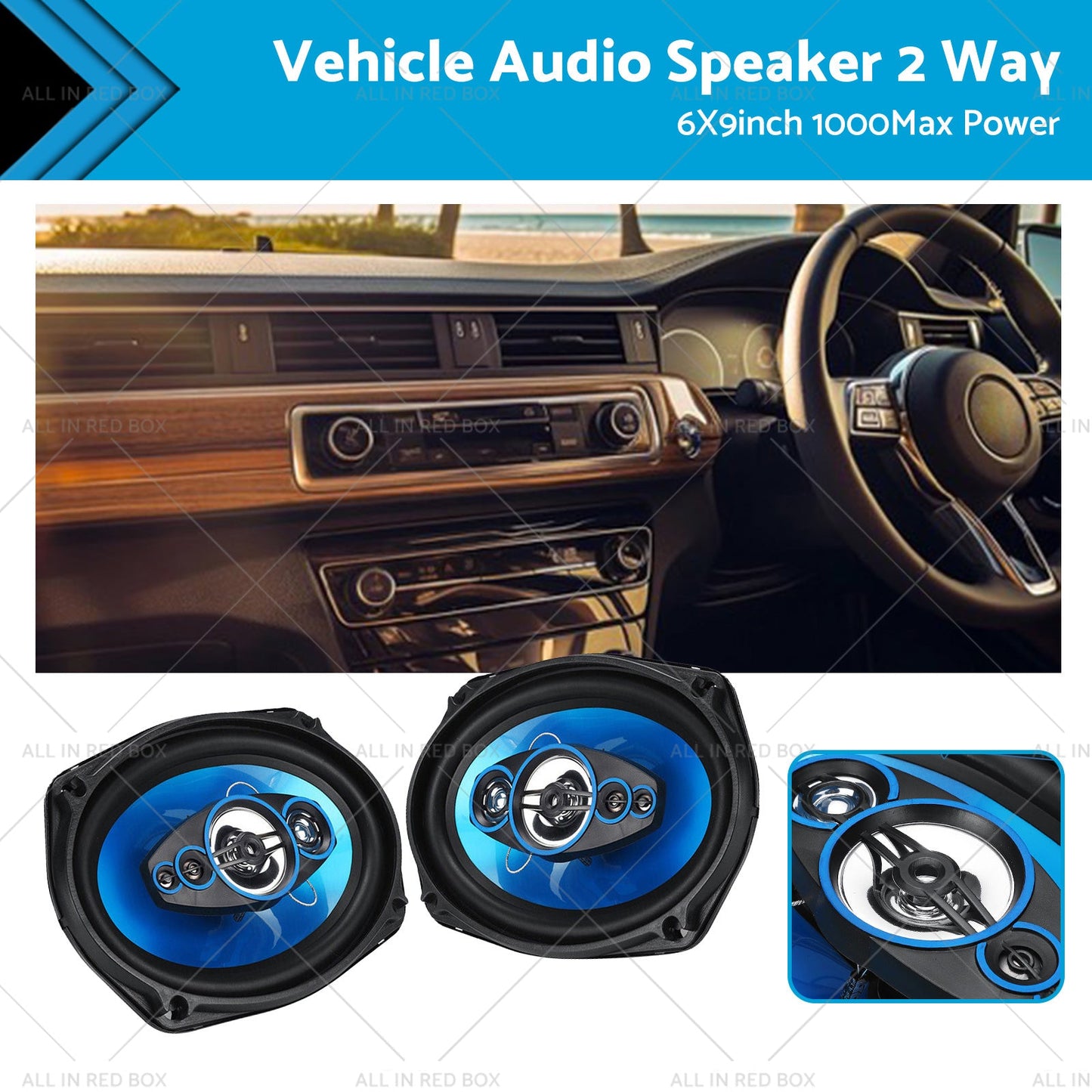 {{ 12V 6x9'' Car Door Coaxial Vehicle HiFi Audio 2 Way Stereo Speaker 1000W }} - Buy Car Parts Online at {{ Kaka Auto Parts }}.